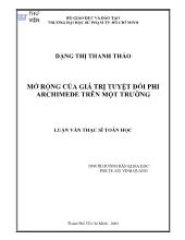 Luận văn Mở rộng của giá trị tuyệt đối phi archimede trên một trường