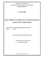 Luận văn Một nghiên cứu didactic về khái niệm đạo hàm ở lớp 11 phổ thông