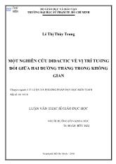 Luận văn Một nghiên cứu didactic về vị trí tương đối giữa hai đường thẳng trong không gian