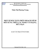 Luận văn Một số bài toán phân hoạch xích đối xứng trên các poset có hạng, hữu hạn