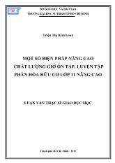 Luận văn Một số biện pháp nâng cao chất lượng giờ ôn tập, luyện tập phần hóa hữu cơ lớp 11 nâng cao