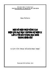 Luận văn Một số biện pháp nâng cao hiệu quả dạy học chương sự điện li lớp 11 với đối tượng học sinh trung bình - Yếu