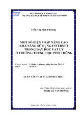 Luận văn Một số biện pháp nâng cao khả năng sử dụng internet trong dạy học Vật lý ở trường trung học phổ thông
