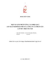 Luận văn Một số giải pháp nâng cao hiệu quả sản xuất kinh doanh của công ty cổ phần xây lắp bưu điện Hà Nội