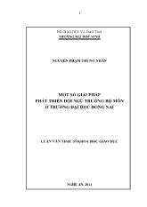 Luận văn Một số giải pháp phát triển đội ngũ trưởng bộ môn ở trường đại học Đồng Nai
