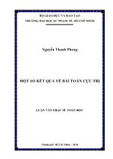 Luận văn Một số kết quả về bài toán cực trị