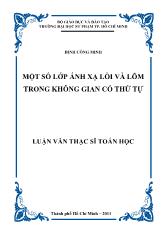 Luận văn Một số lớp ánh xạ lồi và lõm trong không gian có thứ tự