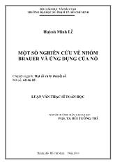 Luận văn Một số nghiên cứu về nhóm brauer và ứng dụng của nó