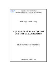 Luận văn Một số vấn đề về đa tạp con của một đa tạp Riemann