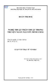 Luận văn Nghệ thuật trần thuật trong truyện ngắn Nguyễn Minh Châu