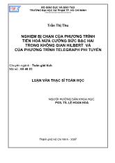 Luận văn Nghiệm bị chặn của phương trình tiến hoá nửa cưỡng bức bậc hai trong không gian hilbert và của phương trình telegraph Phi Tuyến