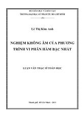 Luận văn Nghiệm không âm của phương trình vi phân hàm bậc nhất