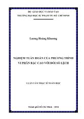 Luận văn Nghiệm tuần hoàn của phương trình vi phân bậc cao với đối số lệch