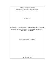 Luận văn Nghiên cứu ảnh hưởng của công nghiệp hóa và đô thị hóa đến sự biến động đất nông nghiệp huyện đông anh, thành phố Hà Nộ