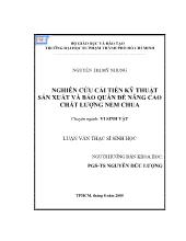 Luận văn Nghiên cứu cải tiến kỹ thuật sản xuất và bảo quản để nâng cao chất lượng nem chua