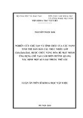 Luận văn Nghiên cứu chế tạo và tính chất của các nano tinh thể bán dẫn cấu trúc nhiều lớp cdse/znse/zns, được chức năng hóa bề mặt nhằm ứng dụng chế tạo cảm biến huỳnh quang xác định một số loại thuốc trừ sâu