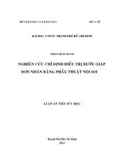 Luận văn Nghiên cứu chỉ định điều trị bướu giáp đơn nhân bằng phẫu thuật nội soi