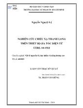 Luận văn Nghiên cứu chiếu xạ thanh long trên thiết bị gia tốc điện tử uerl - 10 - 15s2