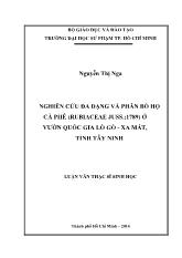 Luận văn Nghiên cứu đa dạng và phân bố họ cà phê (rubiaceae juss.;1789) ở vườn quốc gia Lò Gò - Xa mát, tỉnh Tây Ninh