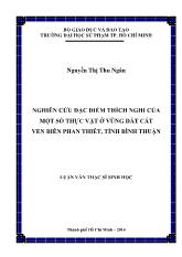 Luận văn Nghiên cứu đặc điểm thích nghi của một số thực vật ở vùng đất cát ven biển Phan Thiết, tỉnh Bình Thuận