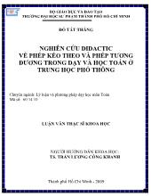 Luận văn Nghiên cứu didactic về phép kéo theo và phép tương đương trong dạy và học toán ở trung học phổ thông