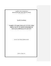 Luận văn Nghiên cứu khả năng xử lý nước thải nhiễm thuốc nổ nhóm nitrophenol bằng quá trình quang fenton