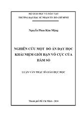 Luận văn Nghiên cứu một Đồ án dạy học khái niệm giới hạn vô cực của hàm số