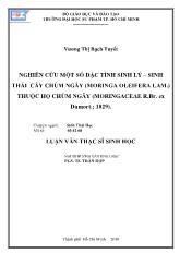 Luận văn Nghiên cứu một số đặc tính sinh lý – sinh thái cây chùm ngây (moringa oleifera lam.) thuộc họ chùm ngây (moringaceae r.br. ex dumort; 1829)