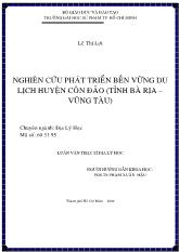 Luận văn Nghiên cứu phát triển bền vững du lịch huyện côn đảo (tỉnh Bà Rịa – Vũng Tàu)
