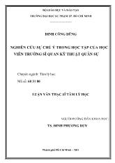 Luận văn Nghiên cứu sự chú ý trong học tập của học viên trường sĩ quan kỹ thuật quân sự