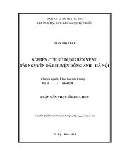 Luận văn Nghiên cứu sử dụng bền vững tài nguyên đất huyện Đông anh - Hà nội