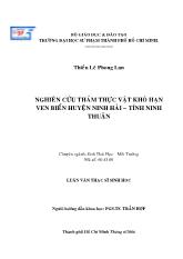 Luận văn Nghiên cứu thảm thực vật khô hạn ven biển huyện Ninh Hải – Tỉnh Ninh Thuận