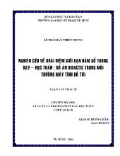 Luận văn Nghiên cứu về khái niệm giới hạn hàm số trong dạy – học toán - Đồ án didactic trong môi trường máy tính bỏ túi