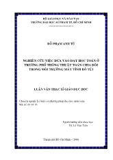 Luận văn Nghiên cứu việc đưa vào dạy học toán ở trường phổ thông thuật toán chia đôi trong môi trường máy tính bỏ túi