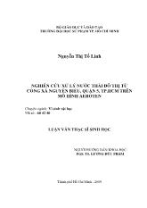 Luận văn Nghiên cứu xử lý nước thải đô thị từ cống xả nguyễn biểu, quận 5, tp Hồ Chí Minh trên mô hình aeroten