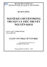 Luận văn Người kể chuyện trong truyện và tiểu thuyết Nguyễn Khải