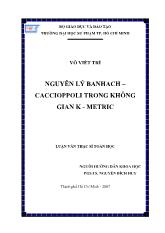 Luận văn Nguyên lý banhach – Caccioppoli trong không gian k - Metric