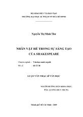 Luận văn Nhân vật hề trong sự sáng tạo của shakespeare