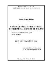 Luận văn Nhân vật tái xuất hiện trong tác phẩm của honoré de balzac