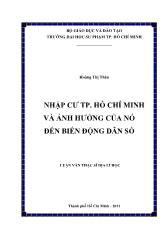 Luận văn Nhập cư TP. Hồ Chí Minh và ảnh hưởng của nó đến biến động dân số