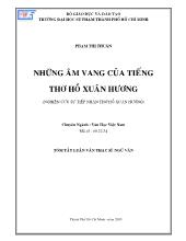 Luận văn Những âm vang của tiếng thơ Hồ Xuân Hương