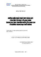 Luận văn Những biện pháp phát huy năng lực cảm thụ văn học của học sinh trong dạy học truyện ngắn của Nam Cao ở trường trung học phổ thông