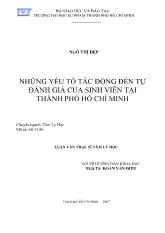 Luận văn Những yếu tố tác động đến tự đánh giá của sinh viên tại thành phố Hồ Chí Minh