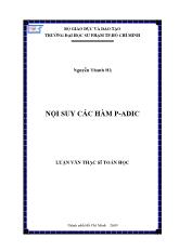 Luận văn Nội suy các hàm P - Adic