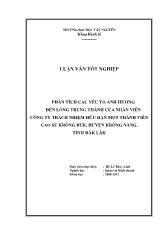 Luận văn Phân tích các yếu tố ảnh hưởng đến lòng trung thành của nhân viên công ty trách nhiệm hữu hạn một thành viên cao su Krông Buk, huyện krông năng, tỉnh Đăk Lăk