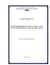 Luận văn Phân tích đột biến gen tarn và nd3 của adn ty thể ở bệnh nhân ung thư đại trực tràng