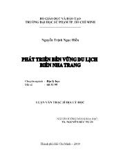 Luận văn Phát triển bền vững du lịch biển Thành phố Nha Trang