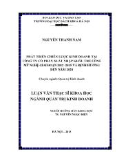 Luận văn Phát triển chiến lược kinh doanh tại công ty cổ phần xuất nhập khâu thủ công mỹ nghệ giai đoạn 2012 - 2015 và định hướng đến năm 2020