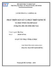 Luận văn Phát triển dân số và phát triển kinh tế xã hội tỉnh champasac
