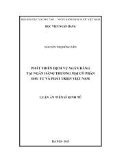 Luận văn Phát triển dịch vụ ngân hàng ở ngân hàng thương mại cổ phần đầu tư và phát triển Việt Nam
